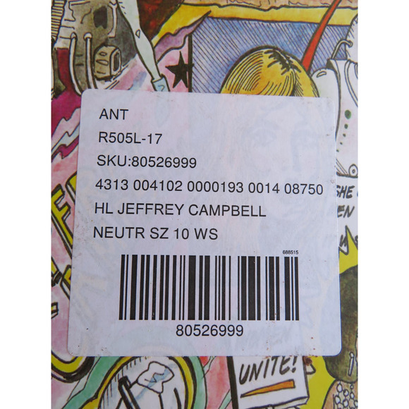 JEFFREY CAMPBELL Honolulu Nude Tan Floral Suede Ankle Strap Sandals kitten heel - Picture 8 of 8